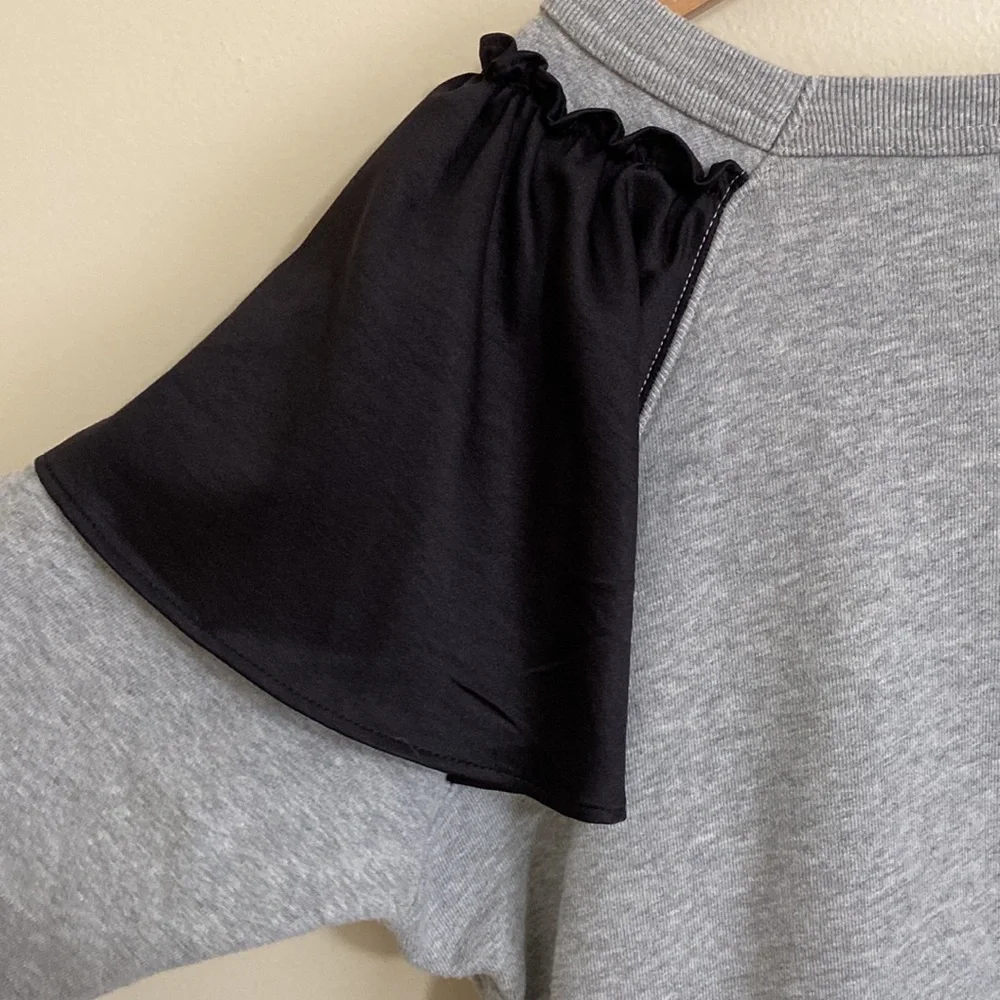 J. Crew Asymmetrical Ruffle Sweatshirt